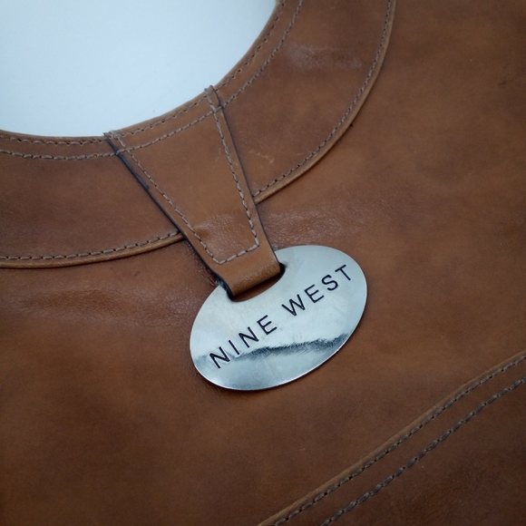 Retro Y2K Nine West Vegan Hobo Bag Brown Camel Shoulder - Picture 5 of 12